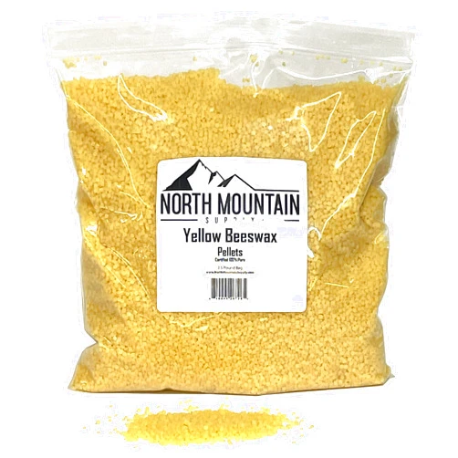 North Mountain Supply 100% Pure Yellow Beeswax Pellets - Great for Personal Care Products and Candle Making -2.5lb Bag