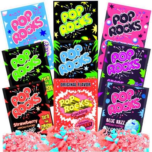 Gaudum Pop Rocks Candy - 9 Flavors Pop Rocks Bulk Variety Pack by Gaudum - (9 Units, 1 of Each Flavor)