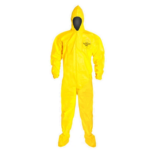 DuPont Tychem 2000 QC122B Chemical Resistant Coverall with Standard Fit Hood, Disposable,