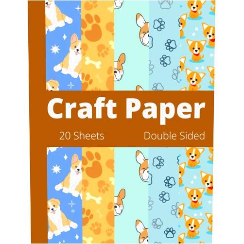 Taylor Haselton Craft Paper 20 Sheets Double Sided: Puppy, Dog, Pawprints, Craft Paper Pad, 8.5