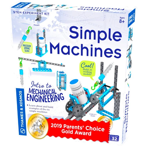 Thames & Kosmos Simple Machines Science Experiment & Model Building Kit, Introduction to Mechanical Physics, Build 26 Models to Investigate The 6 Classic Simple Machines