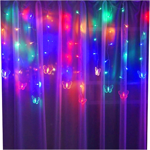 MinoMia Butterfly Curtain Fairy Lights USB Plug in, 8 Modes 96 LED 11.5FT Firefly Window Twinkle Timer String Lights with Remote for Bedroom Patio Christmas Wedding Party Decoration (Colorful)