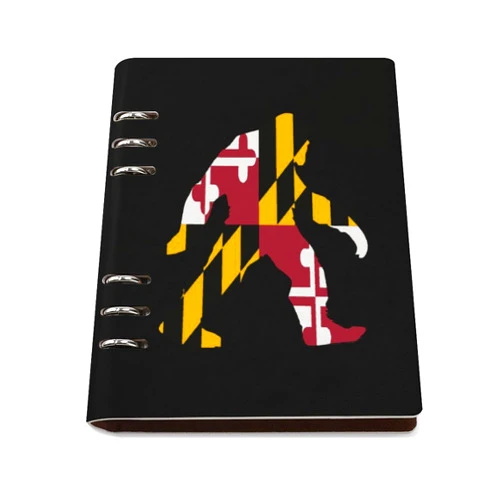 XKAWPC Maryland Flag Bigfoot Spiral Journal Notebook 90 Pages Hardcover Notebooks Work Notebook Gift for Women Men, style