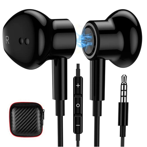 TITACUTE 3.5mm Earbuds Noise Canceling Headphones with Microphone Magnetic in-Ear Wired 3.5mm Jack Earphone for Chormebook Moto G Power Pure Google Pixel 4a 3a 5a Samsung S10 S10e A03s A14 A12 A13 A15