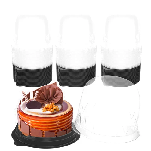 Eschen Cupcake Boxes, Individual Cake Container, 100 Pcs Single Disposable Clear Plastic Deep Dome Cupcakes Holders with Lid for Home Shop Party Birthday Wedding Holiday, Cookie Cakes Brownie Storage Carrier