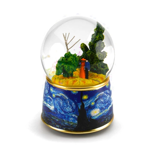 MusicBoxAttic A Starry Night by Vincent Van Gogh 18 Note Musical Water Globe-Many Songs to Choose-Bolero