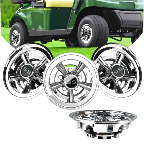 Orle Oko Golf Cart Wheel Cover and Hub Caps 8 Inch