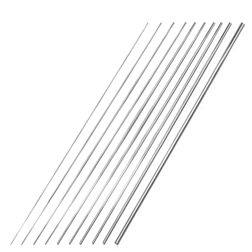 BBYPP 56PCS Stainless Steel Rods 30cm, Round Solid Metal Rods, 5 Diameters Stainless Steel Metal Bar 1mm 1.5mm 2mm 2.5mm 3mm for Crafts DIY Model Garden
