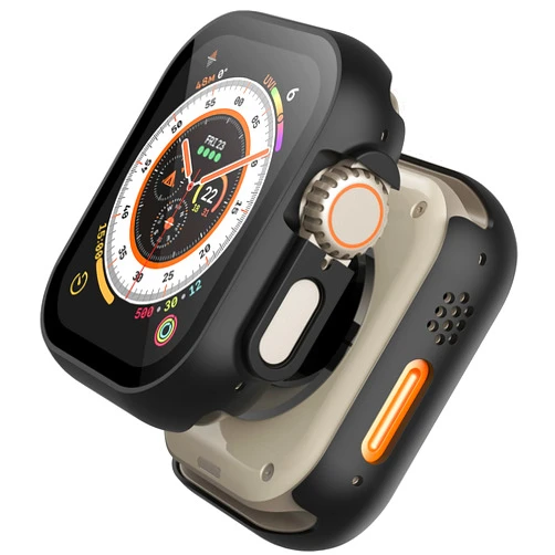 Roity [2 Pack] Roity 49mm Case Built in Tempered Glass Screen Protector Compatible for 2022 New Apple Watch Ultra 49mm, Ultra-Thin Shockproof Hard PC Full Protective Cover for iWatch, Black