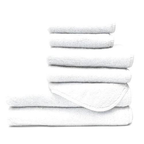 Jennifer Adams 100% Cotton Lago Plush Collection Towels (Hand Towel, White)