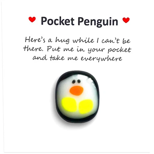 GANPUB A Little Pocket Penguin Hug,Mini Cute Pocket Penguin Hug Animal Decoration Special Encourage Birthday Wedding Party Valentines Penguin Gift Decoration Animals Toys(Here's a Hug)