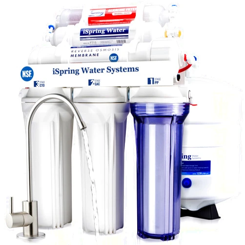 iSpring RCC7AK, NSF Certified 75 GPD, Alkaline 6-Stage Reverse Osmosis System, pH+ Remineralization RO Water Filter System Under Sink, Superb Taste Drinking Water Filter