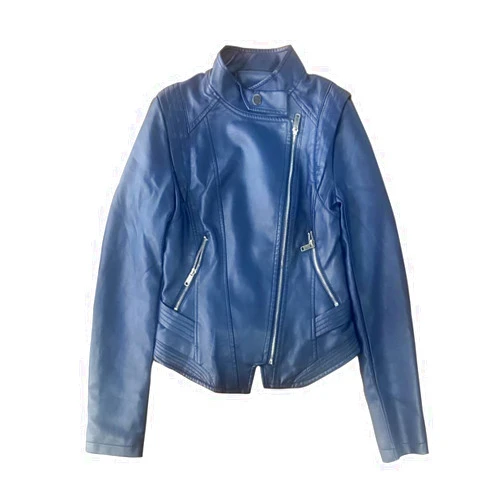 KESIHAN Men Navy Coat Jacket Leather Coats Zipper Overcoats