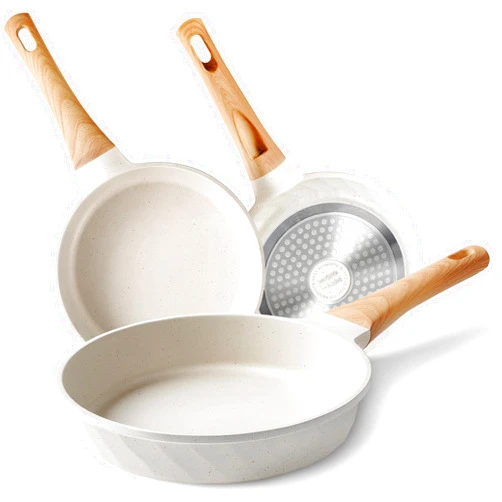 YIIFEEO Non-stick Frying Pans Nonstick Frying Pan Set Egg Omelette Pans for Cooking Set, Healthy Granite Skillet Set Kitchen Induction Cookware Chef's Pan Christmas Gift, 8