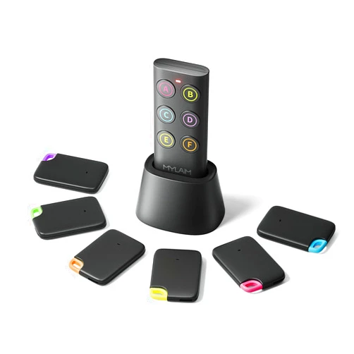 MYLAIM Key Finder Locator,Wireless Key Tracker 80dB RF Item Locator with 131ft Working Range,1 Transmitter and 6 Receivers for Finding lost Key,Remote,Car key,Lost Key/Things Finders That Make Noise