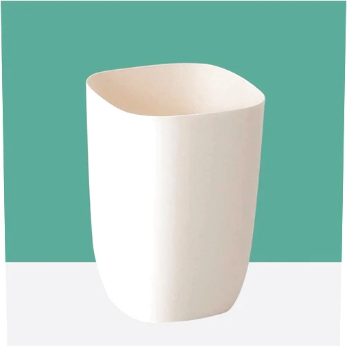 LJINK Wastebaskets Trash Can 10L No Cover Home Trash Can Plastic Cute Garbage Can Bathroom Paper Waste Basket Square Dustbin Bedroom Solid Color Waste Container (Color : Beige)