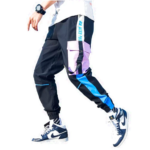 FANLUKA Mens Joggers Cargo Pants Outdoor Sports Fashion Casual Athletics Cool Pants for Men Hip Hop with Drawstring