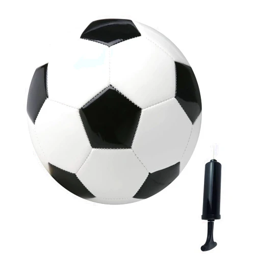 SPDTECH Soccer Ball Size 2,3,4,5 with Pump Needle Classic White Black Thicker PU Tight Weaved Suitable for Youth Boy League Game Trainning Practice or Gift
