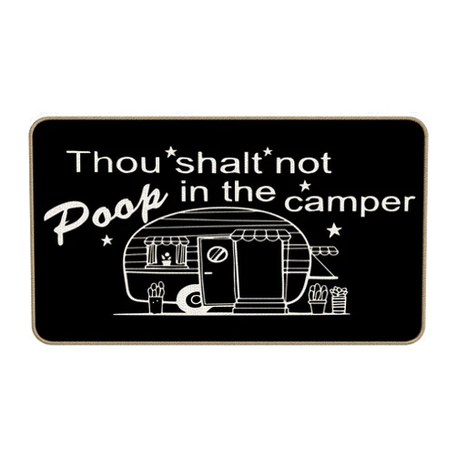 XAPEK Thou Shalt Not Pool in The Camper Decorative Indoor Outdoor Doormat, Camper Front Door Mat 17 x 30 Inch for Room Entrance, Camper Door Mat Welcome Mat for Front Door, RV Decor, Campers Gifts