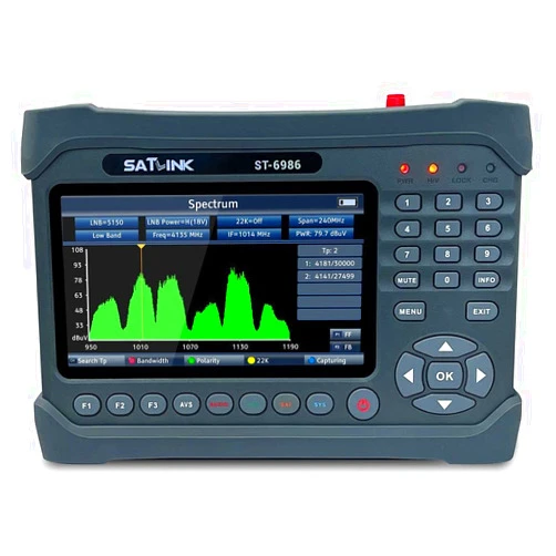 SATLINK ST-6986 Satellite TV Receiver DVB-S/S2/T/T2/C Combo Meter MPEG-4 HD H.265 (10bits) Spectrum Spectrum Analyzer Digital Satellite Finder Meter