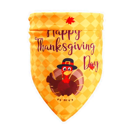 AUOCATTAIL Thanksgiving Dog Bandana Festival Adjustable Soft Pet Triangle Scarf with Plaid Painting Festival Element Patterns for Small Medium-Large Dogs