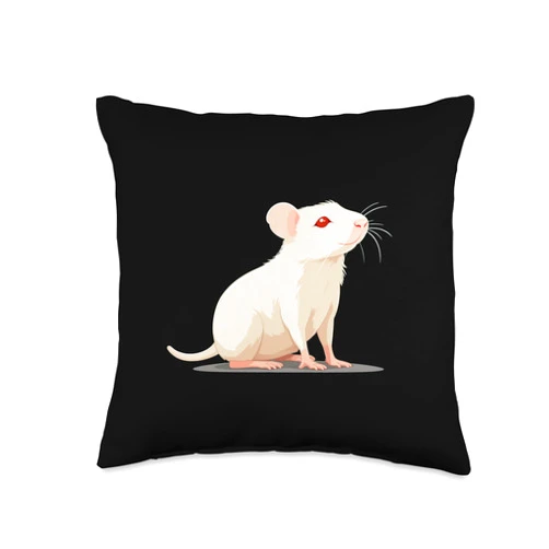 Funny white Albino Rat Cool Albino Costume Throw Pillow, 16x16, Multicolor