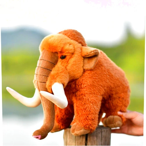 LIUHONGFEI Simulation Woolly Mammoth Plush Toy. Lifelike Stuffed Animal Doll. Prehistoric Elephant. Standing Height is About 11 inches.