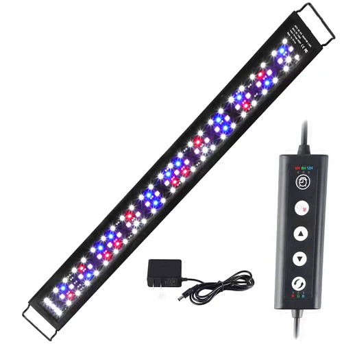 AMZBD Led Aquarium Light,Full Spectrum Aquarium Light,DIY & WRGB Color Temperature Adjustment,3 Timing Modes,Brightness Adjusted Fish Light,Expandable Bracket Aquarium Lamp for Fish Tank(30-36inch)