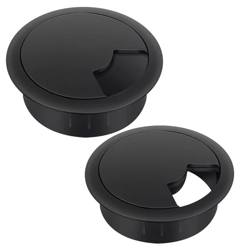 Bolatus 2 Pcs 60mm Desk Grommets, Round Desk Cable Hole Plastic Desk Cable Wire Grommet for Management Office Computer Desk Wires