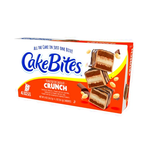 COOKIES UNITED ALWAYS FRESH The Original Cakebites by Cookies United, Grab-and-Go Bite-Sized Snack, Peanut Butter Crunch, 4 Pack of 3 Cookies