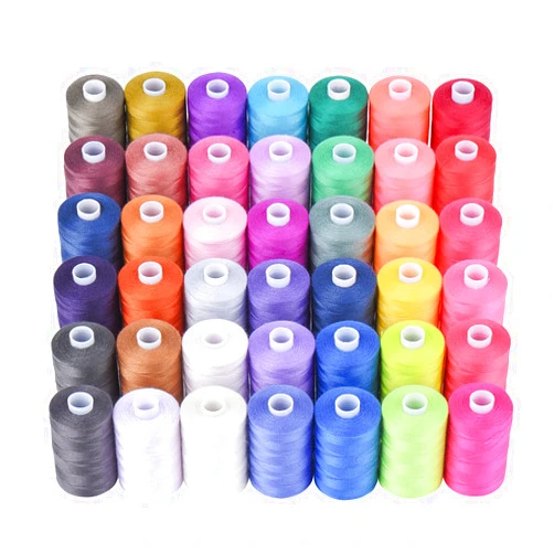 Simthread All Purpose Sewing Thread, 42 Spool Assorted 1000 Yards Polyester Threads for Sewing, Handy Polyester Sewing Threads for Sewing Machine - 42 Colors