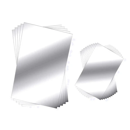 SANITRO 15 Pieces Self Adhesive Mirror Sheets Flexible Non Glass Mirror Plastic Mirror Tiles Wall Stickers for Home Decor, 4 Inch by 6 Inch and 6 Inch by 9 Inch