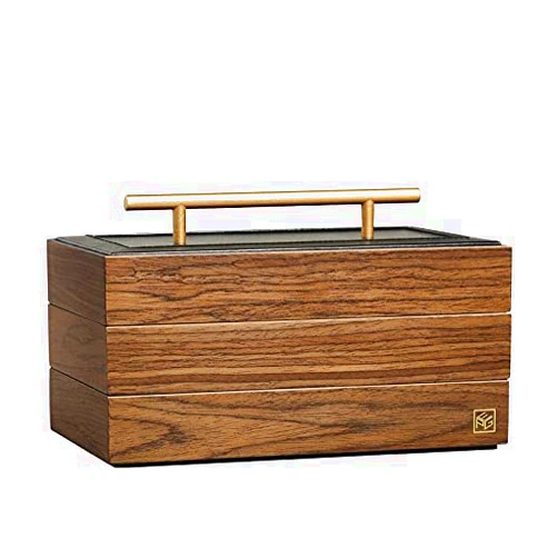 Fkjdefcsdjcsdjcdbvf Jewelry Boxes 3-Layers Jewelry Box Luxury Large Wooden Organizer Gift Case for Earring Ring Holder Watch Stand Jewellery Storage Box Jewelry Organizer (Color : Wood) (Wood (Wood)