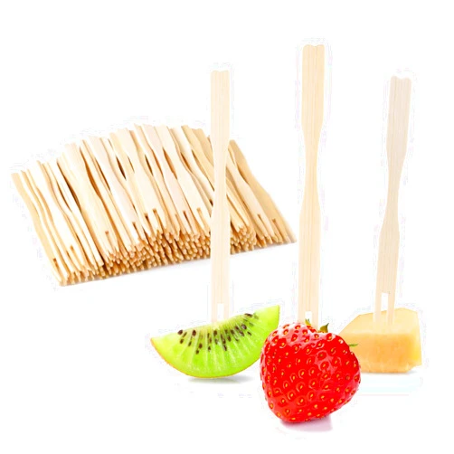 FOONLOK Mini Bamboo Appetizer Forks, Toothpicks for Appetizers 250PCS, Cocktail Small Forks for Appetizers, Disposable Food Picks for Party, 3.5 inch Wood Fruit Forks and Charcuterie Cups Accessories