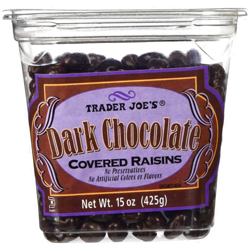 TJ's Trader Joes Dark Chocolate Covered Raisins