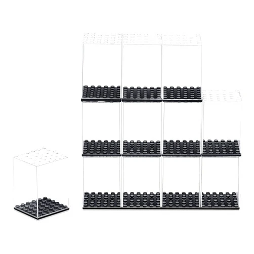 X XIN·SHI Minifigures Display Case, Acrylic Building Block Display Box, Action Figure Toys Storage for LEGO Minifigure, Gift for LEGO lovers(12PCS)