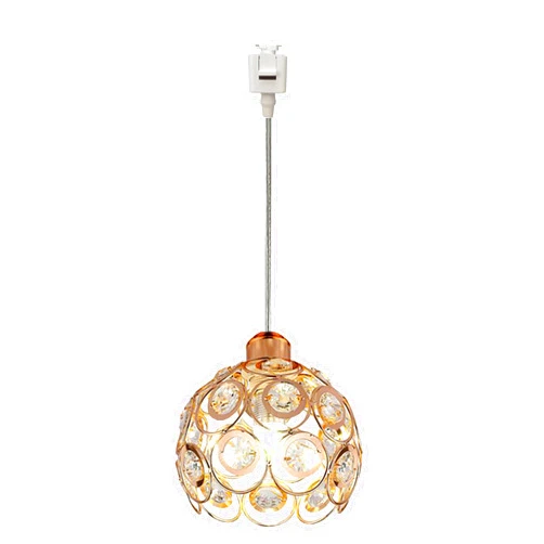 SKIVTGLAMP Dimmable Iron Globe Pendant Light Juno-Type Track Light Gold Modern Clear Crystal Lamp Shade Industrial Vintage Instant on Track Mount Pendant lights for Kitchen Island Customizable 1 Light