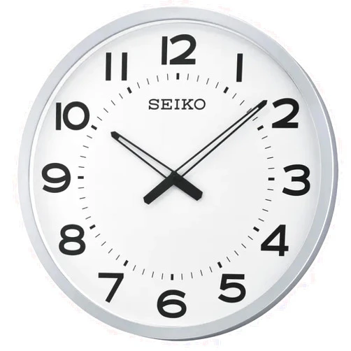Seiko 20 Inch Ultra-Modern Silver-Tone Framed Wall Clock