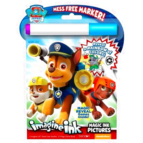 Bendon Imagine Ink Magic Ink Pictures and Game Book with Mess Free Marker (Paw Patrol)