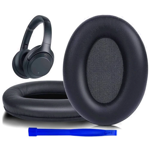 SOULWIT Professional Earpads Cushions Replacement for Sony WH-1000XM3 (WH1000XM3) Over-Ear Headphones, Ear Pads with Softer Protein Leather, Noise Isolation Memory Foam, Added Thickness (Black)