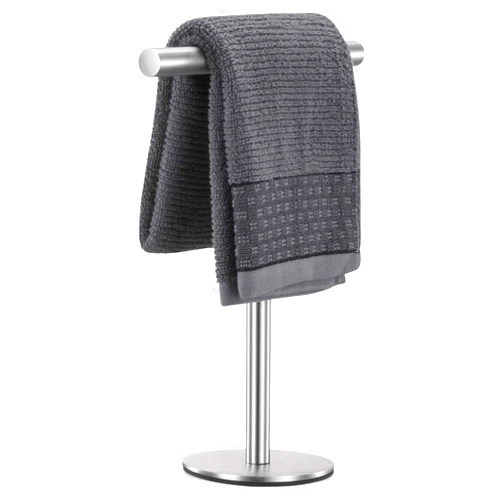 Pynsseu 1 Pack Bath Hand Towel Holder Standing, SUS304 Stainless Steel Brushed Finish T-Shape Towel Bar Rack Stand, Tower Bar for Bathroom Kitchen Vanity Countertop