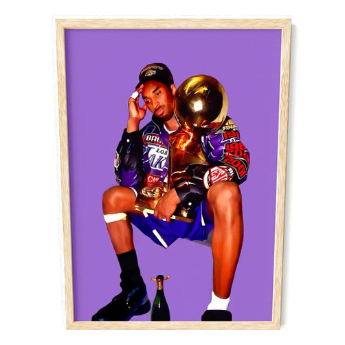 Haus and Hues Kobe Bryant Poster Framed, Kobe Bryant Framed Picture, Basketball Posters for Boys Bedroom, Basketball Wall Art for Boys Room, Kobe Bryant Gifts Celebrity Framed Art (Beige Framed,12x16)
