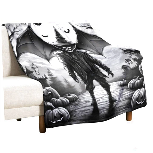 Generic Death Moth Flannel Fleece Throw Blanket, Boho Moth All Season Bed Blanket Gothic Skeleton Fuzzy Blanket for Bed Sofa Couch, Horror Dark Bedroom Decor Plush Blanket