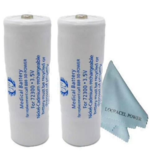 Titon 2 Titon 72300 Replacement Battery for Welch Allyn 72300 3.5V with Loopacell Cloth