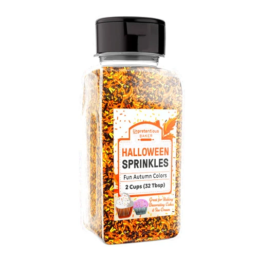 Unpretentious Halloween Sprinkles (2 Cups) Autumn Mix Jimmies, Gluten Free, Orange, Yellow, & Brown Halloween Sprinkles