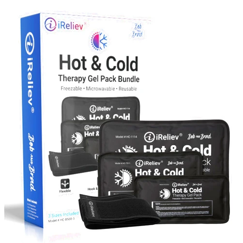 IReliev Hot & Cold Therapy Gel Pack KIT: Includes Small, Medium & Large Combo Pack with 2 Free Straps & 6