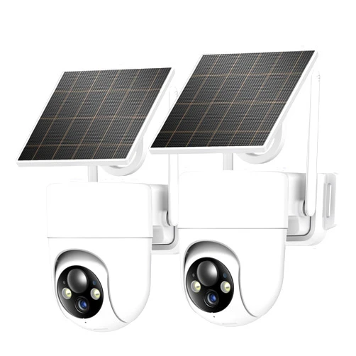 Oculview 2K Solar Security Cameras Wireless Outdoor, 2PCS Outdoor Camera Wireless with 360° View, Cameras for Home Security with Color Night Vision, Only Support 2.4GHz Wi-Fi