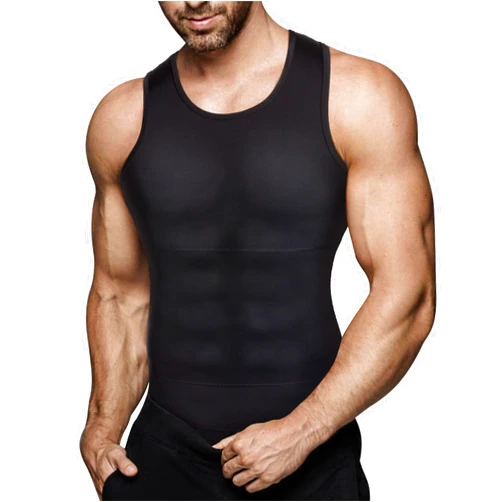 Eleady Mens Compression Shirt Slimming Body Shaper Vest Workout Tank Tops Abs Abdomen Undershirts