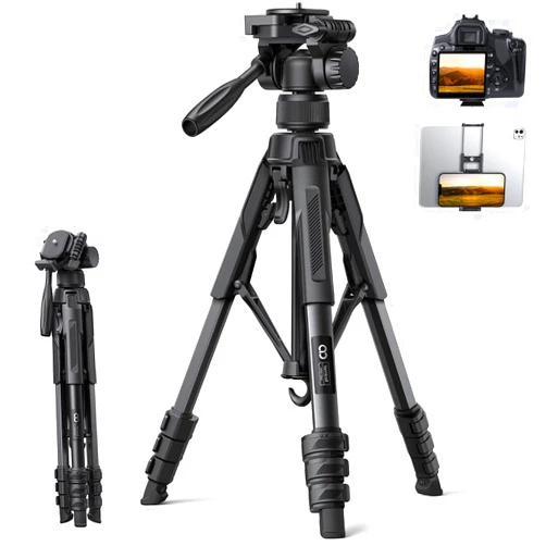 Lamicall Camera Tripod - 17.6LBS Max Load Tripod for Camera with Rapid Leg Deployment Phone Tripods for Video Recording Photo Vlog, 67