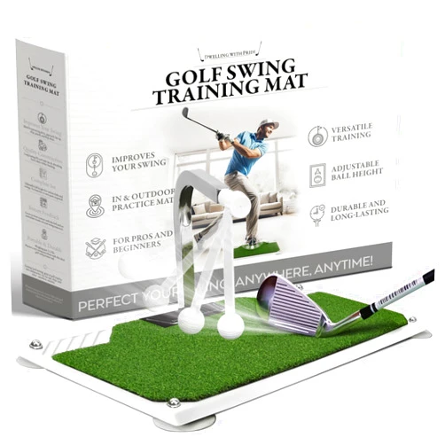 Dwelling With Pride Golf Practice Equipment - Golf Training with Irons & Clubs in Your Home Or Office - Golf Trainer with 5 Height for Golf Swing - Portable & Durable Golf Training Aids Swing